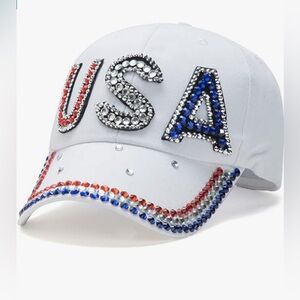 New USA Rhinestone Baseball Hat